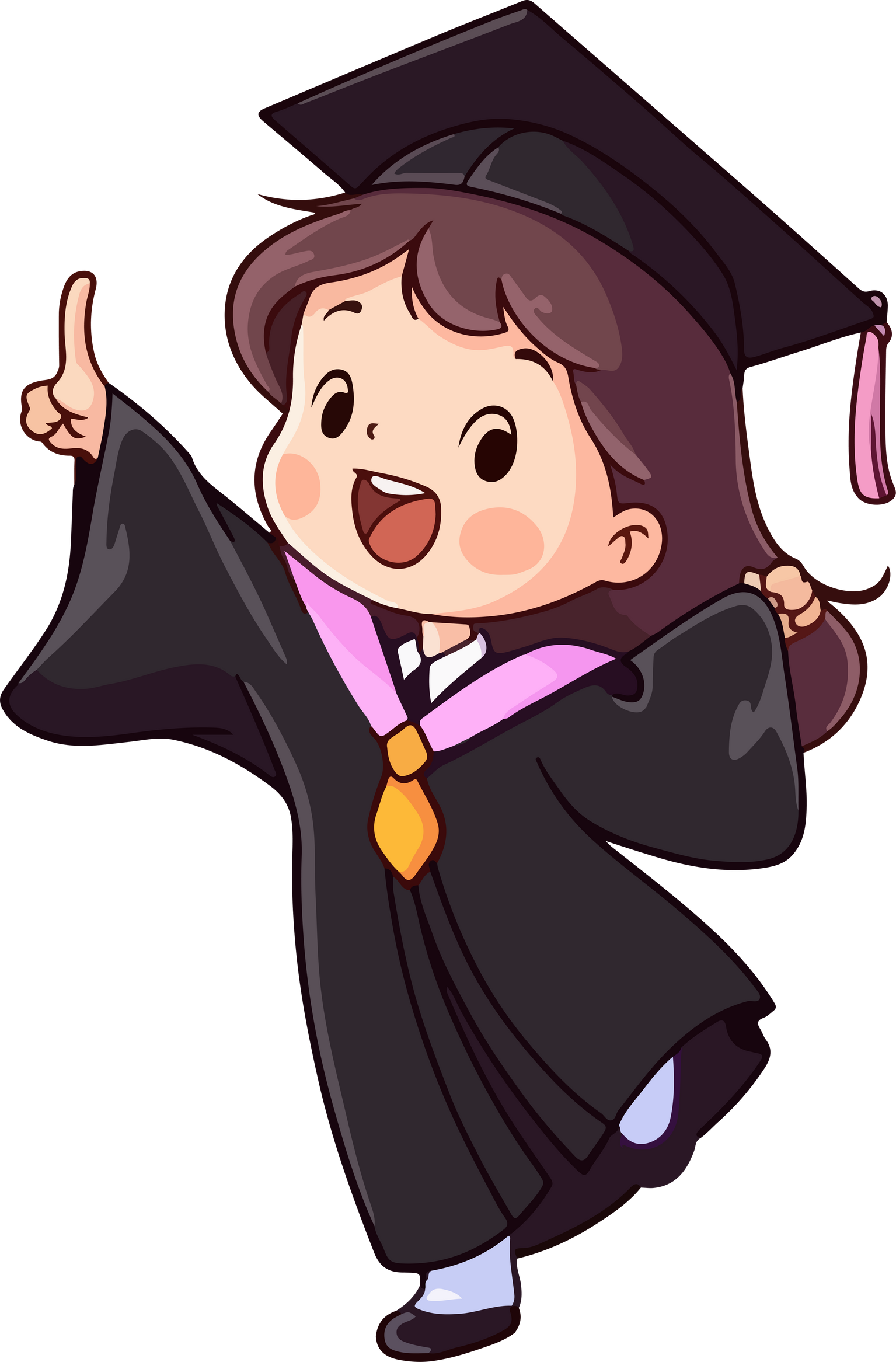 Cartoon character of graduation girl.